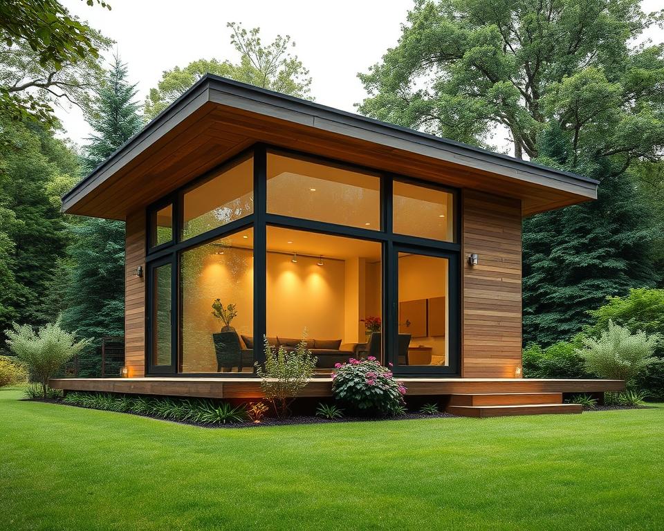 Flachdach Gartenhaus Design