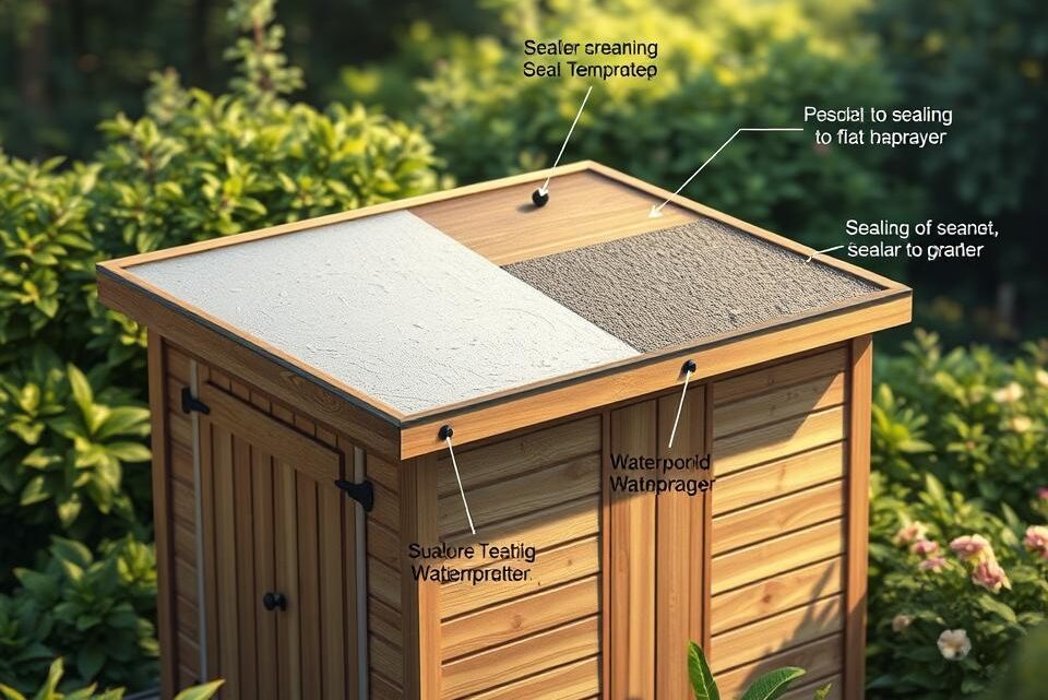 Gartenhaus Flachdach abdichten – Anleitung & Tipps Gartenhaus Flachdach abdichten – Anleitung & Tipps