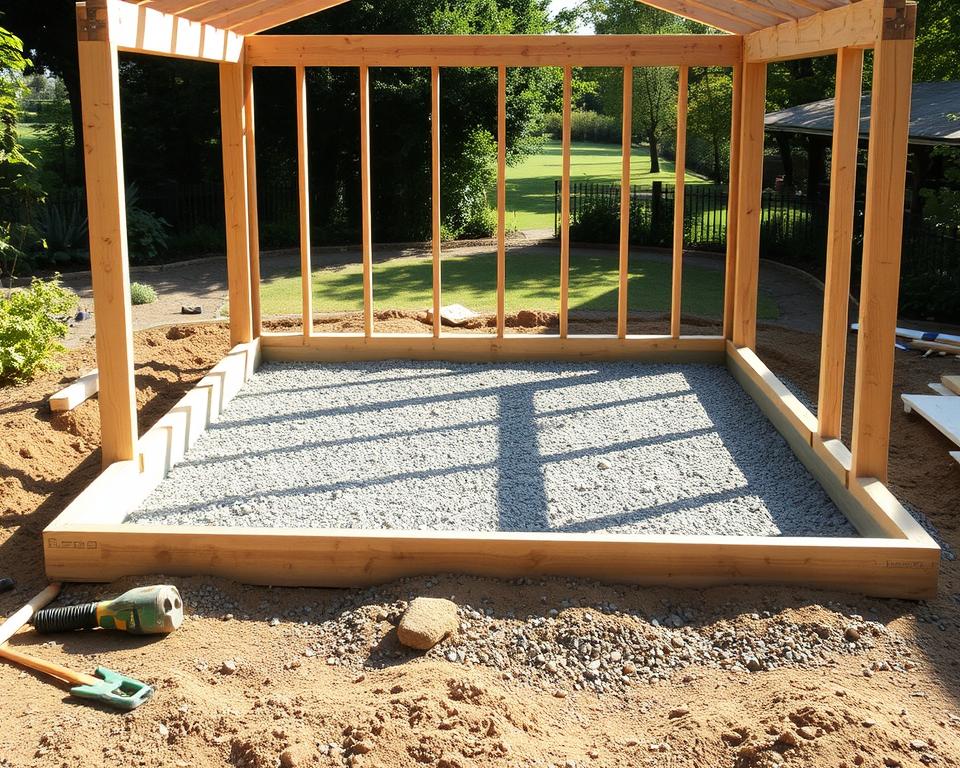 Gartenhaus Fundament Vorbereitung