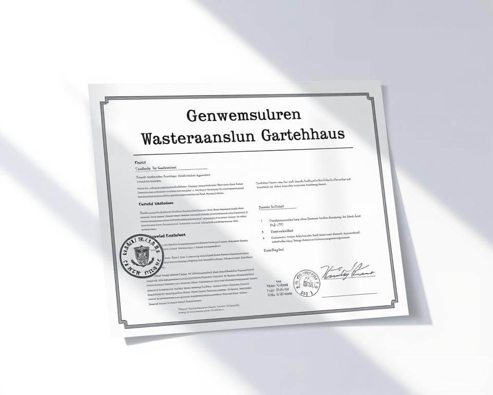 Genehmigung Wasseranschluss Gartenhaus