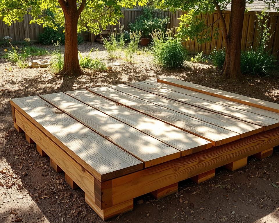 Holzfundament für Gartenhaus