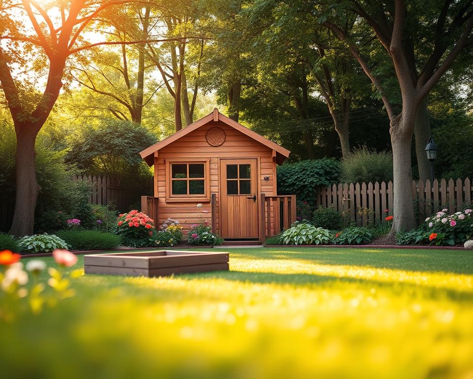 Kindersicherer Gartenhausbereich