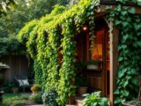 Kletterpflanzen am Gartenhaus aus Holz: Ohne Schäden anbringen