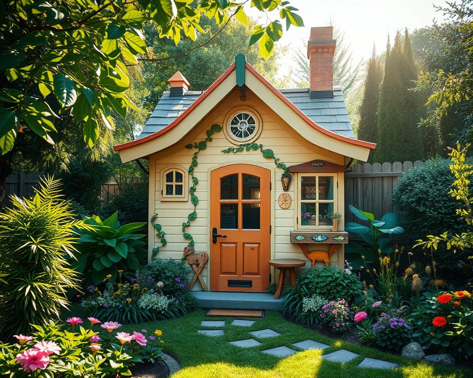 Kreative Gartenhaus-Gestaltung für Kinder