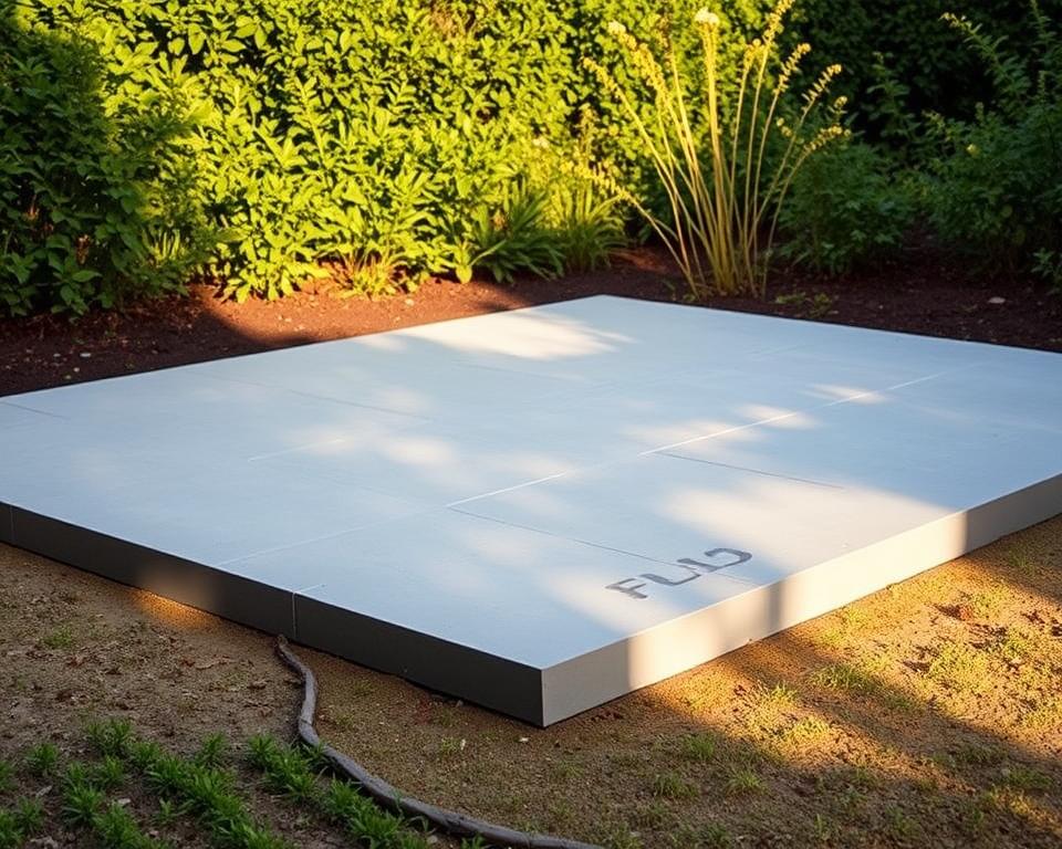 Modernes Gartenhausfundament Betonplatte Modernes Gartenhausfundament Betonplatte