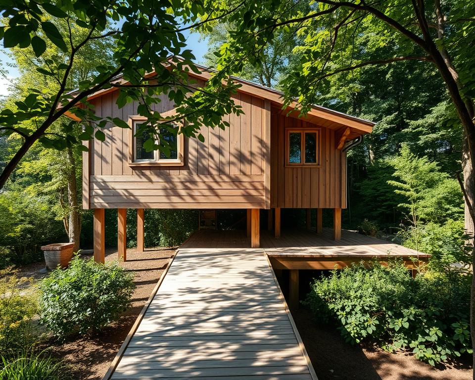Stelzenhaus Platzierung im Garten