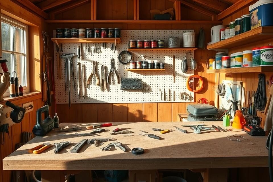 Gartenhütte als Werkstatt einrichten