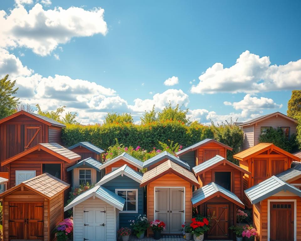 Gartenhütten Dacharten im Vergleich