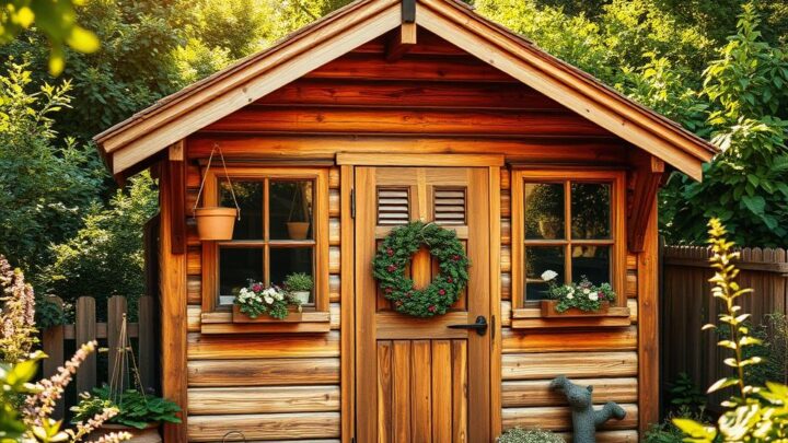 Holz-Gartenhütte günstig und schön dekorieren – So geht’s richtig