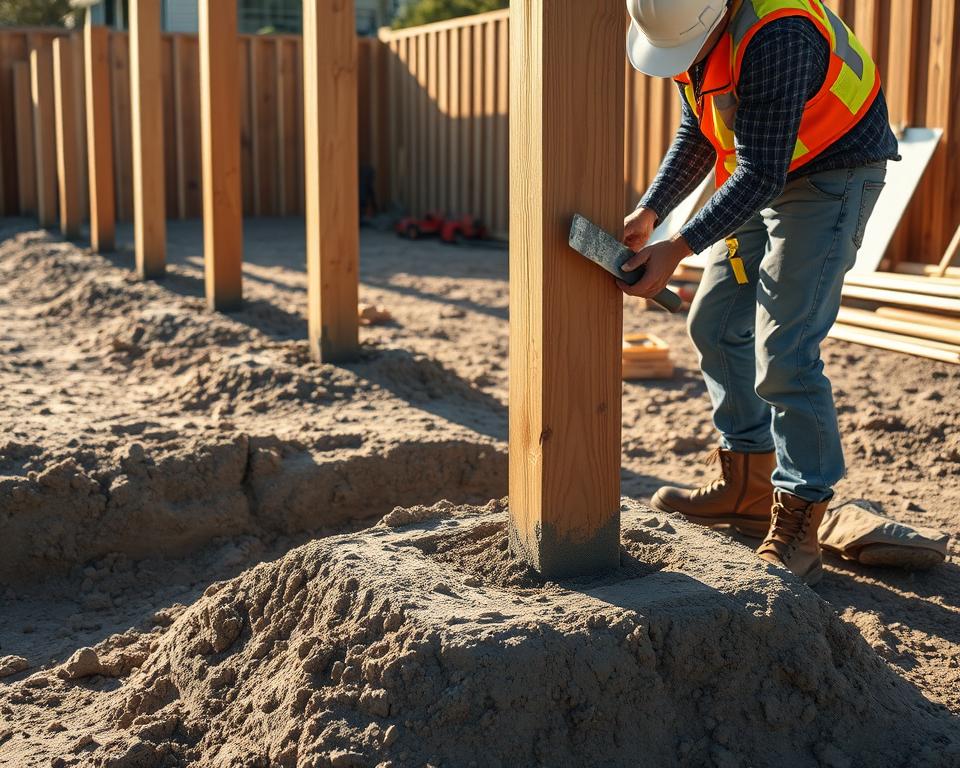 Zaunpfosten einbetonieren Schritt für Schritt Zaunpfosten einbetonieren Schritt für Schritt