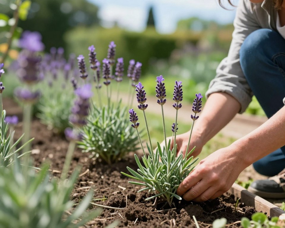 Junge Lavendelpflanzen pflegen