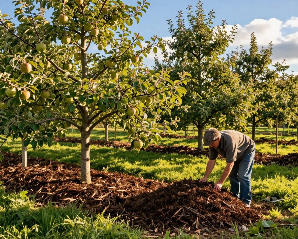 Mulchen von Obstbäumen