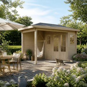 25% Rabatt ✓ 4 × 4 m | 5-Eck Gartenhütte Evelyn 1B | Anbau | Massivholz Unkategorisiert online kaufen