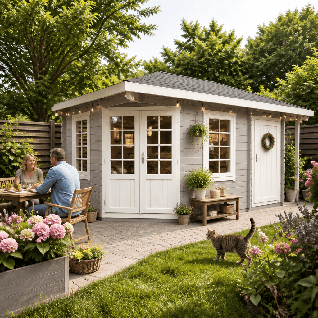 26% Rabatt ! 5-Eck Gartenhütte Modell Isa 40 A 5x4m