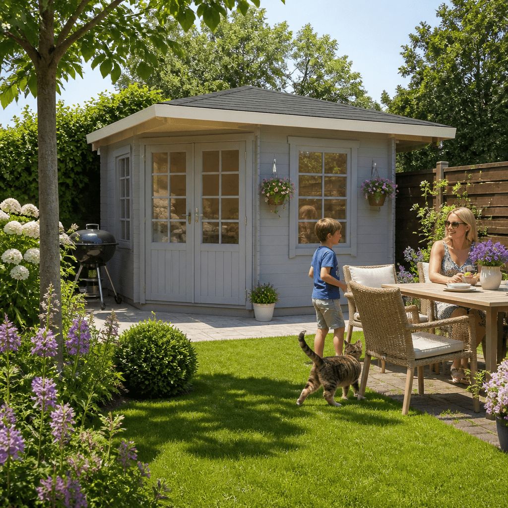 26% Rabatt ! 5-Eck Gartenhütte Modell Isa 40 C 4x3m