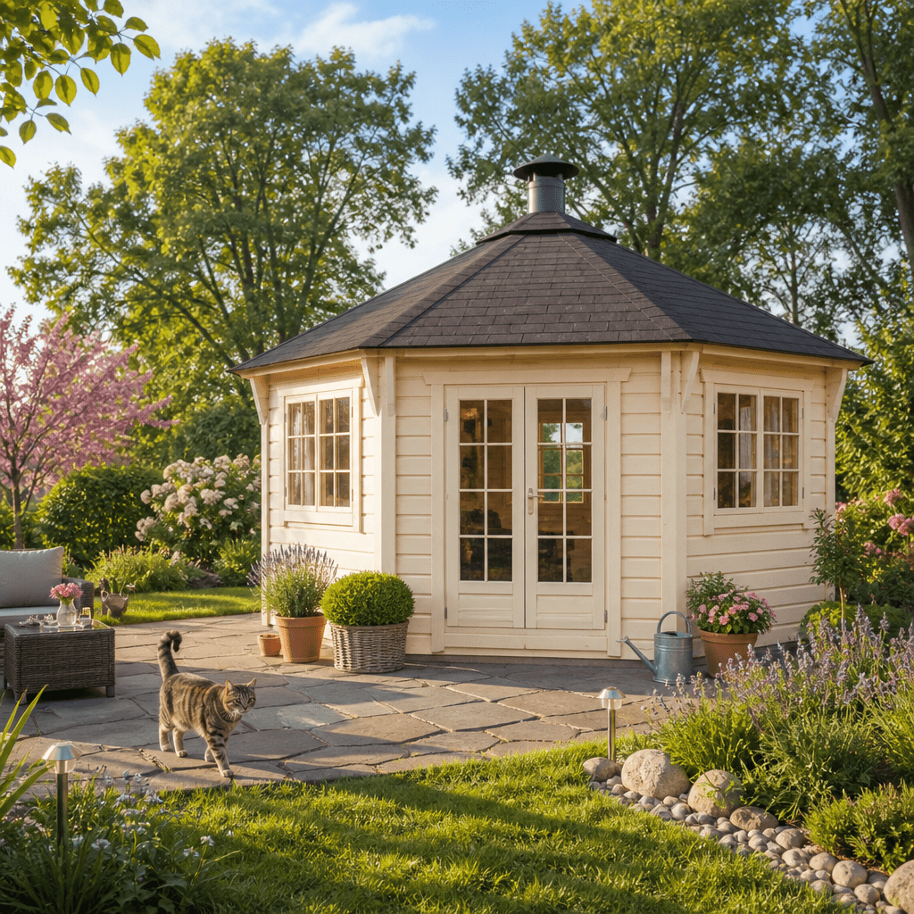 26% Rabatt ✓ 8-Eck Grillpavillon Gunnar 17m² | Massivholz