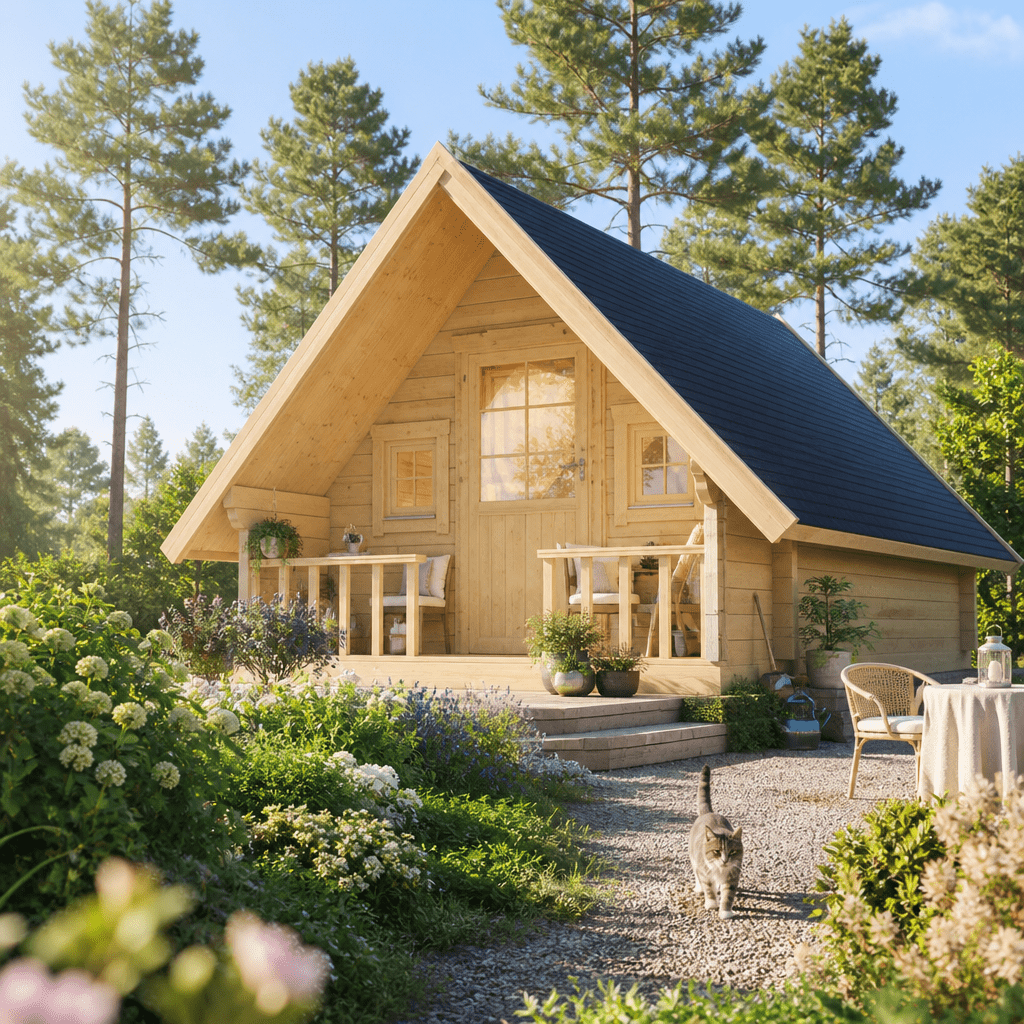 26% Rabatt ✓ 8 × 6 m | Campinghütte Eifel 44 | Terrasse | Massivholz