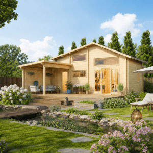 26% Rabatt ✓ 8 × 6 m | Gartenhütte Ferien- und Freizeit Haus Montrea | Massivholz Unkategorisiert online kaufen