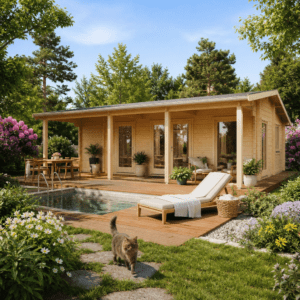 26% Rabatt ✓ 10 × 8 m | Gartenhütte Ferien- und Freizeithaus Mikka | Terrasse | Massivholz Unkategorisiert online kaufen