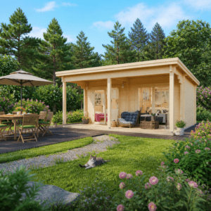 26% Rabatt ✓ 6 × 4 m | Gartenhütte Ferien- und Freizeithaus Pekka | Terrasse | Massivholz Unkategorisiert online kaufen