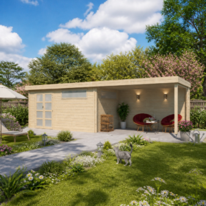 26% Rabatt ✓ 7 × 4 m | Flachdach Gartenhütte Nelo 44 D mit 400 cm A | Pultdach | Anbau | modern Unkategorisiert online kaufen