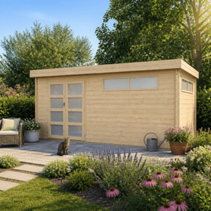 26% Rabatt ✓ 6 × 4 m | Flachdach Gartenhütte Nelo 44 D | Pultdach | modern Unkategorisiert online kaufen