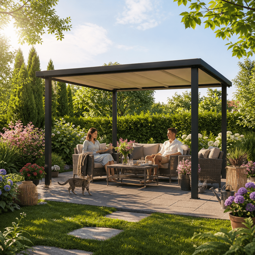 27% Rabatt ✓ Freistehendes Terrassendach Nexus | Flachdach | modern