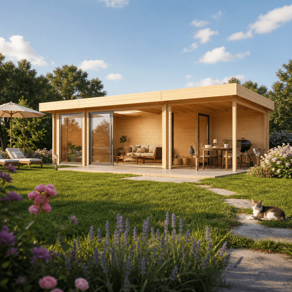 26% Rabatt ! Fjordholz Gartenhütte Alu Concept 70 O 9x5m