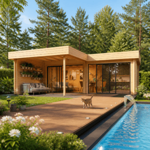 26% Rabatt ✓ 7 × 6 m | Gartenhütte Alu Concept Lasse 44 B | Vordach | Flachdach | Massivholz Unkategorisiert online kaufen