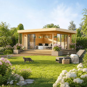26% Rabatt ✓ 6 × 4 m | Gartenhütte Melany Alu 44 | Terrasse | Flachdach | Massivholz Unkategorisiert online kaufen