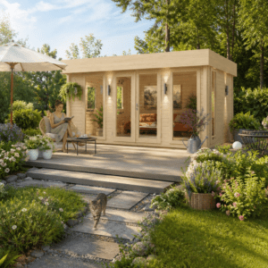 26% Rabatt ✓ 4 × 3 m | Gartenhütte mit Flachdach Kubi Mid | Terrasse | modern | Massivholz Unkategorisiert online kaufen