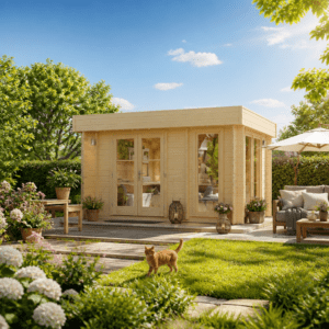 26% Rabatt ✓ 4 × 3 m | Gartenhütte mit Flachdach Kubi Min | Terrasse | modern | Massivholz Unkategorisiert online kaufen