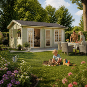 26% Rabatt ✓ 6 × 4 m | Gartenhütte Aida 40 | Terrasse | Satteldach | modern | klassisch Unkategorisiert online kaufen