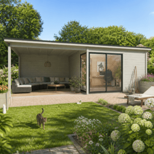26% Rabatt ✓ 4 × 4 m | Gartenhütte Amrum-3 mit Anbau | Schleppdach | modern | Massivholz Unkategorisiert online kaufen 26% Rabatt ✓ 4 × 4 m | Gartenhütte Amrum-3 mit Anbau | Schleppdach | modern | Massivholz Unkategorisiert online kaufen