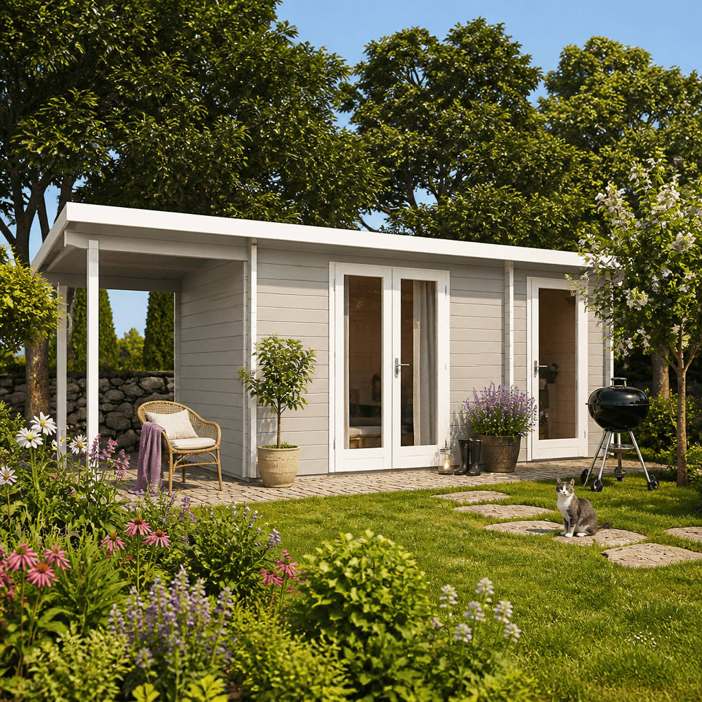 26% Rabatt ! Fjordholz Gartenhütte Modell Carin 44 A +SD 6x3m
