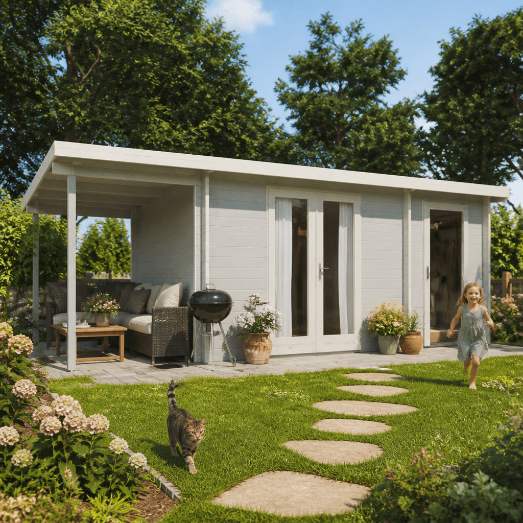 26% Rabatt ! Fjordholz Gartenhütte Modell Carin 44 C +SD 6x3m