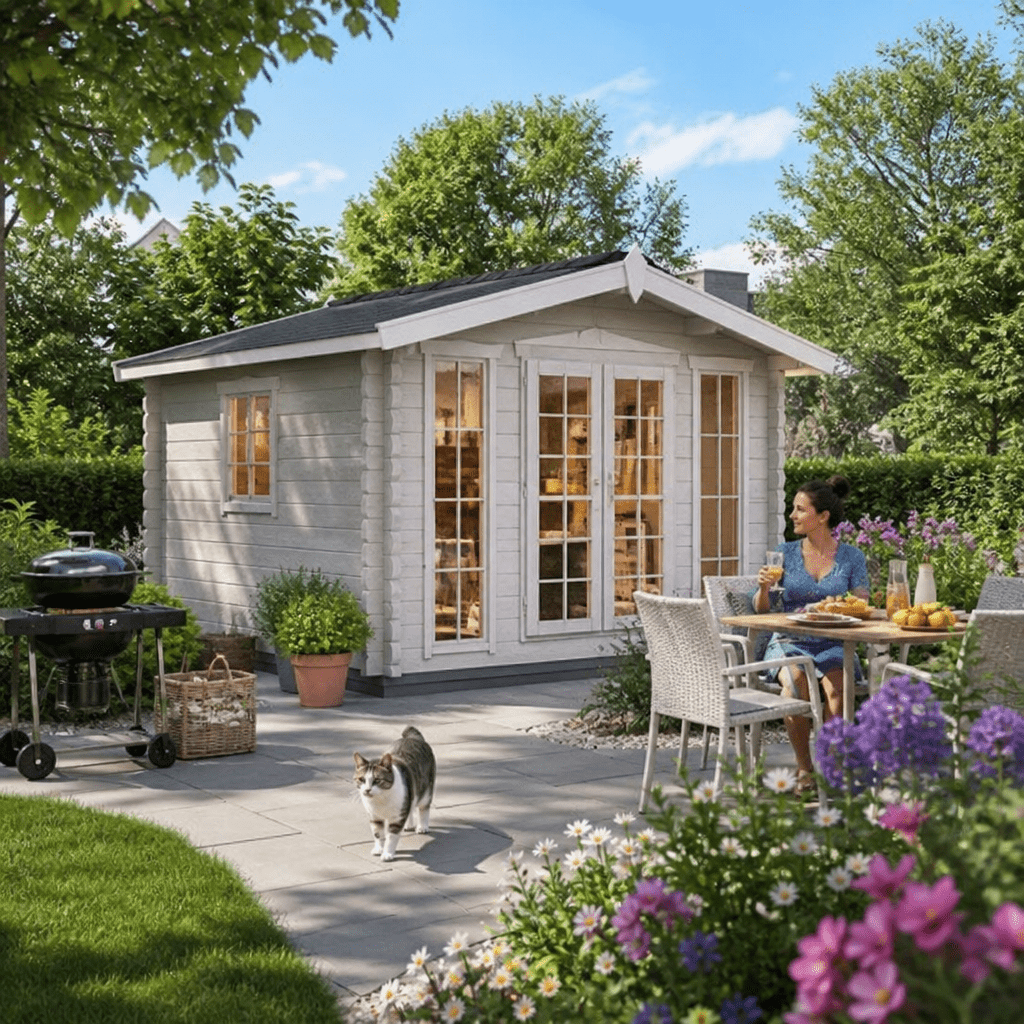 26% Rabatt ✓ 4 × 4 m | Gartenhütte Enrico 40 A | Satteldach | modern | klassisch | Massivholz