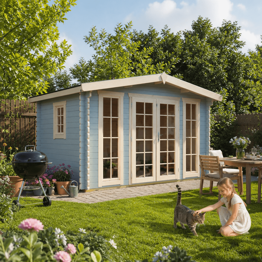 26% Rabatt ✓ 4 × 3 m | Gartenhütte Enrico 40 B | Satteldach | modern | klassisch | Massivholz