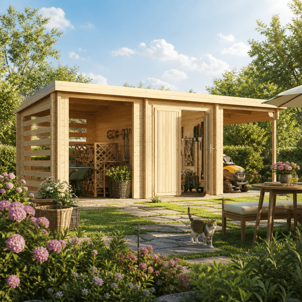 26% Rabatt ✓ 6 × 3 m | Gartenhütte Gardenstore 28 D | Massivholz