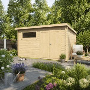 26% Rabatt ✓ 4 × 4 m | Gartenhütte Gent 28 G | Pultdach | modern | Massivholz Unkategorisiert online kaufen