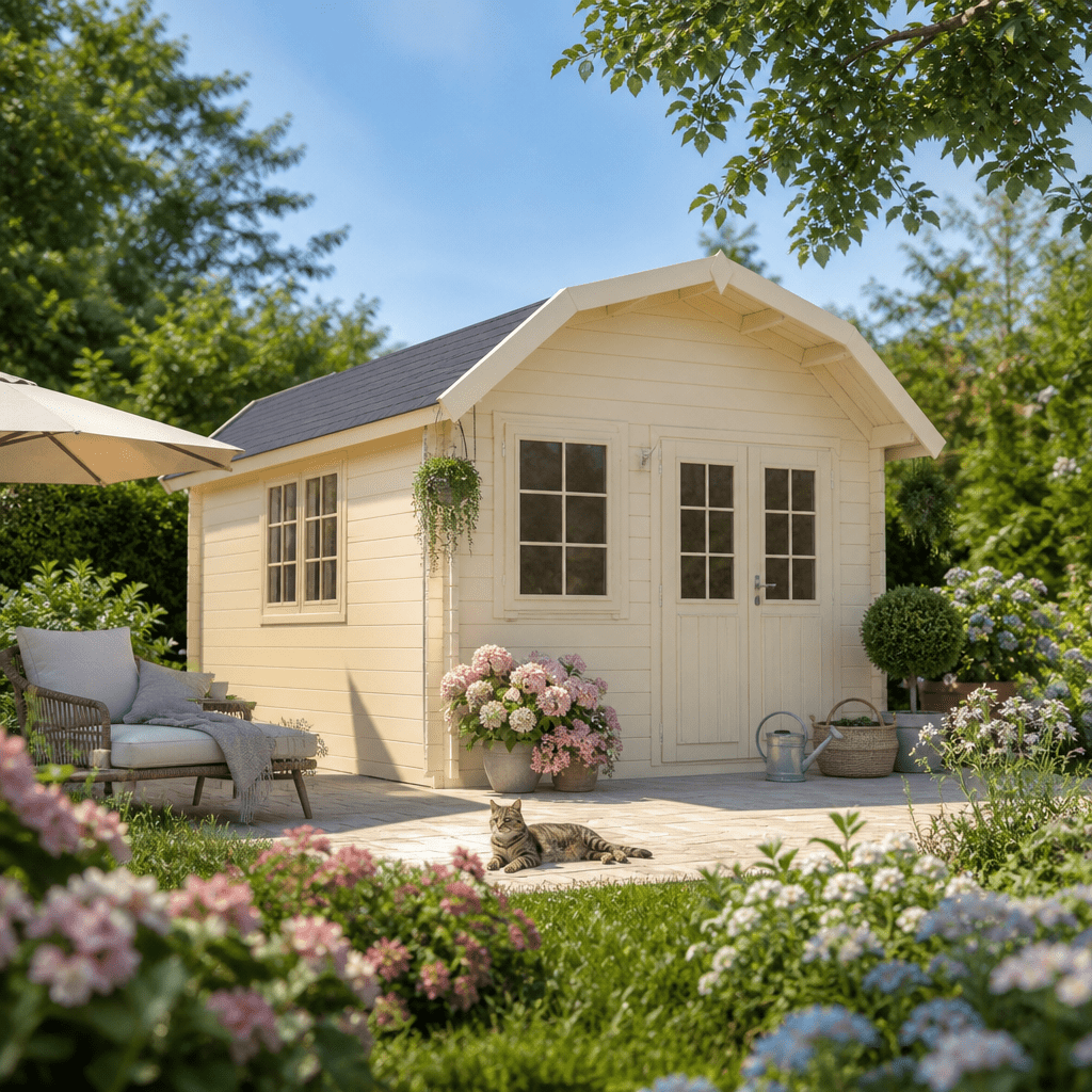 26% Rabatt ✓ 4 × 3 m | Gartenhütte Gnesta 40 | modern | klassisch | Massivholz
