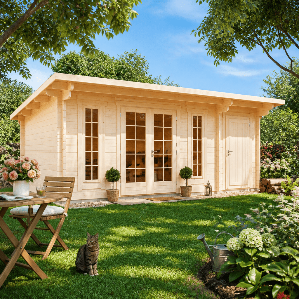 26% Rabatt ! Fjordholz Gartenhütte Modell Jacob 44 C mit Abstell 6x4m