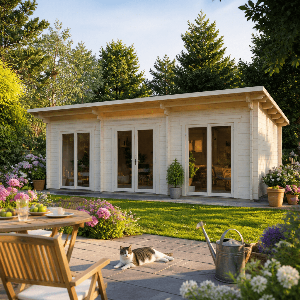 26% Rabatt ✓ 7 × 5 m | Gartenhütte Jacob 90 H | Pultdach | modern | Massivholz