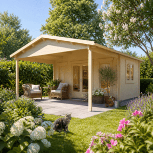 26% Rabatt ✓ Gartenhütte Julia 44 B | Vordach | Satteldach | klassisch | Massivholz | 5 × 4 m Unkategorisiert online kaufen