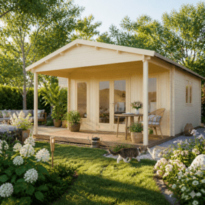 26% Rabatt ✓ Gartenhütte Julia 44 C | Vordach | Satteldach | klassisch | Massivholz | 5 × 5 m Unkategorisiert online kaufen