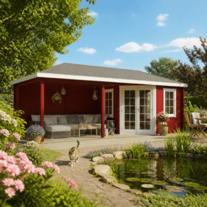 26% Rabatt ✓ 6 × 4 m | Gartenhütte Kiano 44 E | Terrasse | Massivholz Unkategorisiert online kaufen