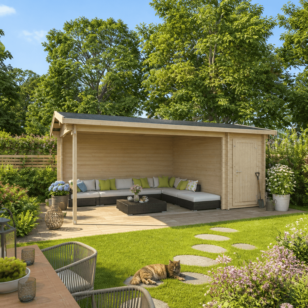 26% Rabatt ✓ 6 × 4 m | Gartenhütte Kilian 28 C | Satteldach | klassisch | Massivholz