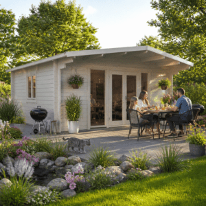 26% Rabatt ✓ 6 × 5 m | Gartenhütte Kim 70 I | Satteldach | klassisch | Massivholz Unkategorisiert online kaufen
