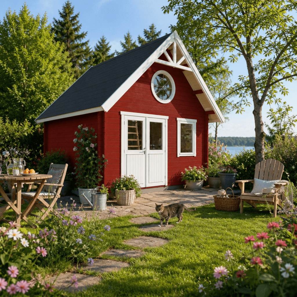 26% Rabatt ✓ 4 × 3 m | Gartenhütte Kjell 44 – klassisches | Massivholz