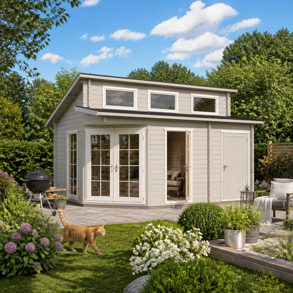 26% Rabatt ! Fjordholz Gartenhütte Modell Kono 44 B 5x4m